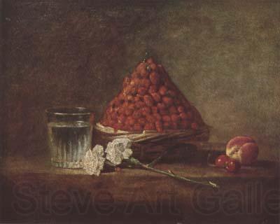 Jean Baptiste Simeon Chardin Still Life with Basket of Strawberries (mk08) Norge oil painting art